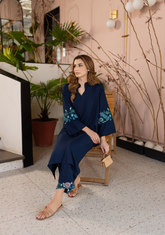 Navy Embroidered Set
